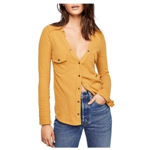 We the free, Free people button up mustard top